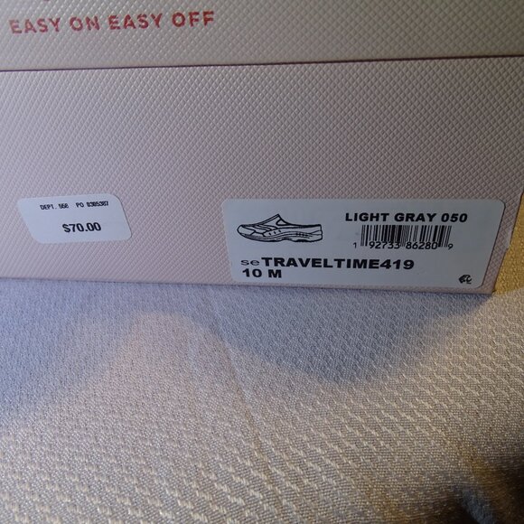 Easy Spirit Travel Time Slip on Mule Gray Silver Sparkle Snake Pattern Size 10m - Picture 6 of 8